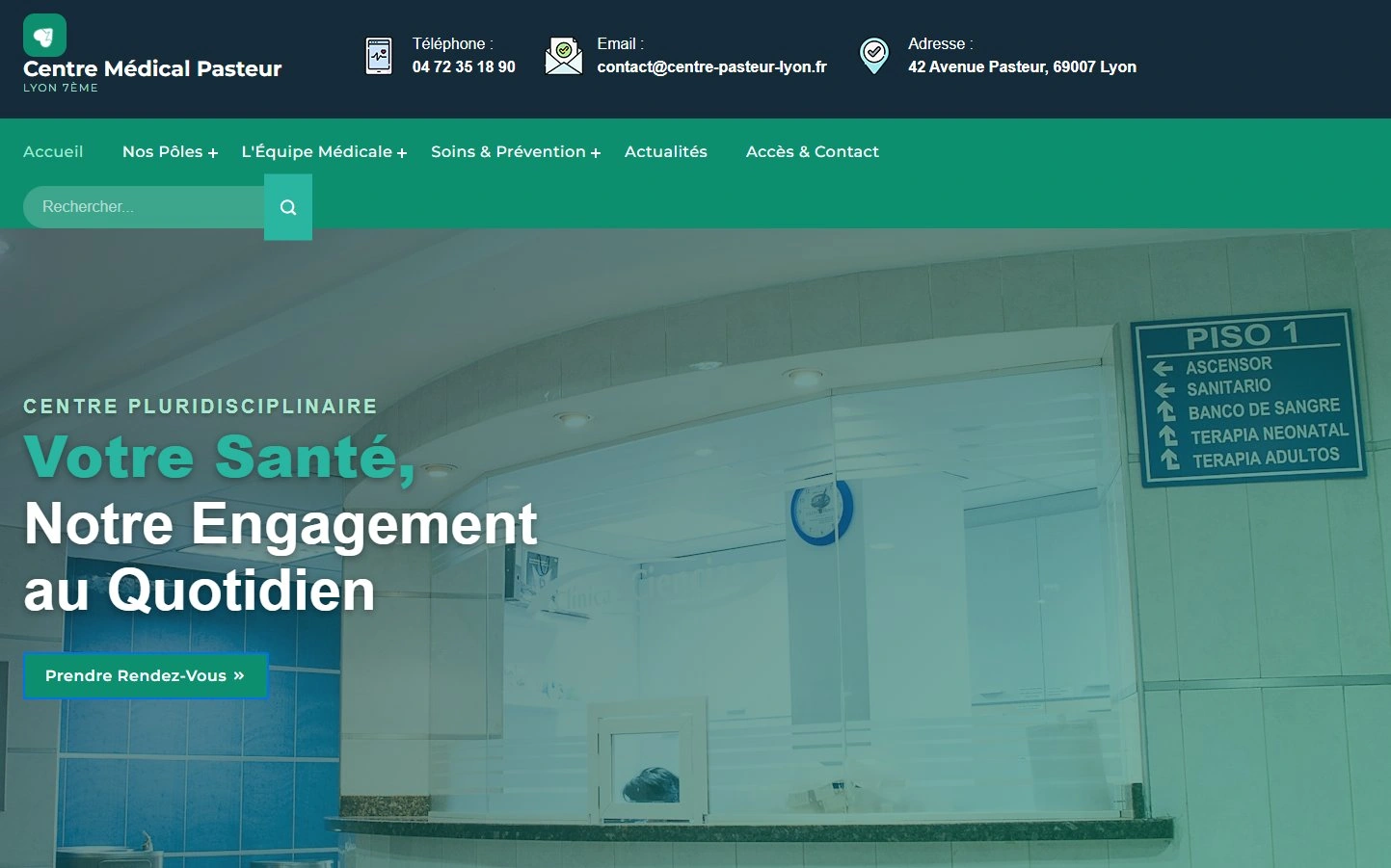 Site web médico — página interior